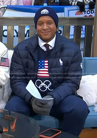 Craig's navy American flag sweater on Today