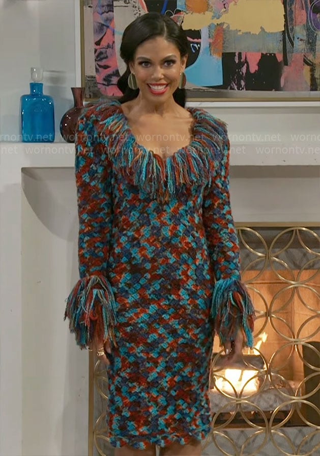 Dani's crochet fringe dress on Beyond the Gates