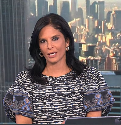 Darlene's printed puff sleeve dress on Today