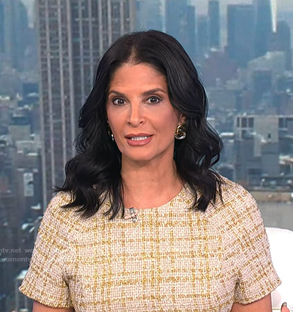 Darlene's yellow short sleeve tweed dress on Today