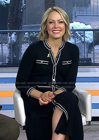 Dylan's black contrast trim button front dress on Today