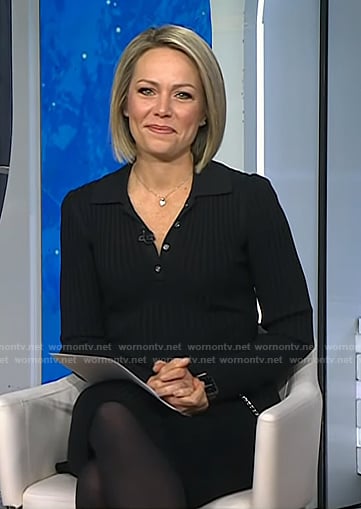 Dylan's black ribbed knit polo dress on Today
