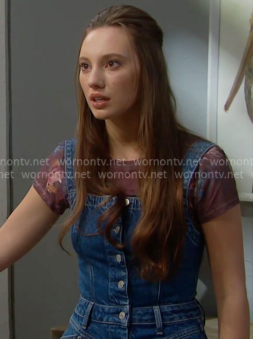 Dylan's denim button front dress on The Bold and the Beautiful