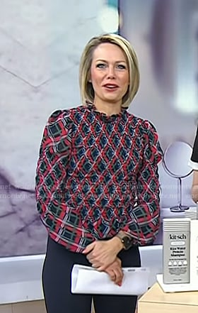 Dylan's navy and red plaid top on Today