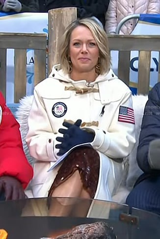 Dylan's white toggle coat on Today