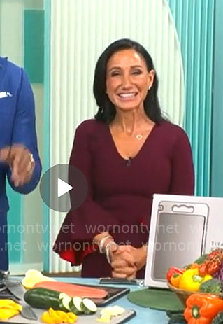 Elizabeth Werner's purple bell sleeve dress on CBS Mornings