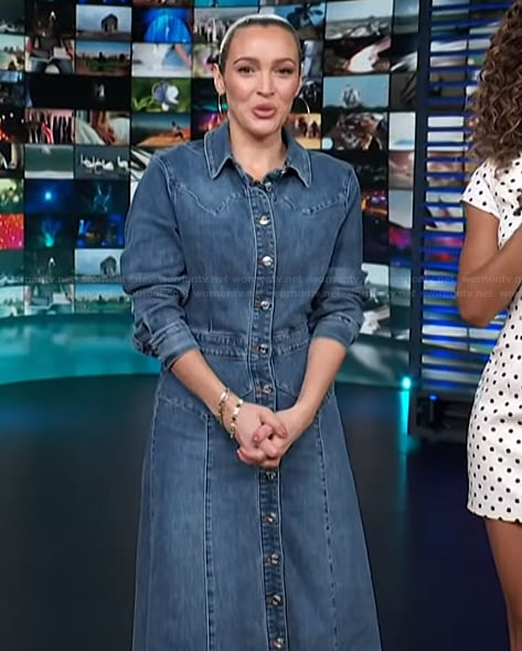 Emily's denim shirtdress on Access Hollywood