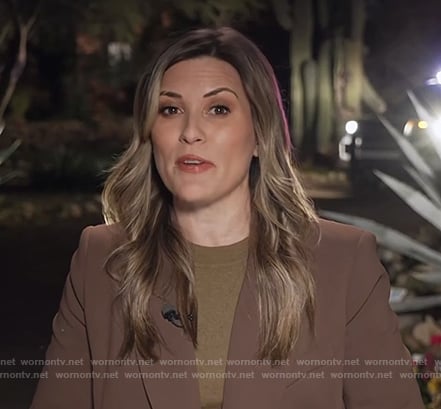 Erin McLaughlin's brown blazer on Today