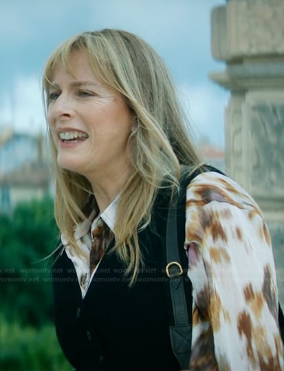 Helene's abstract print blouse on Vanished