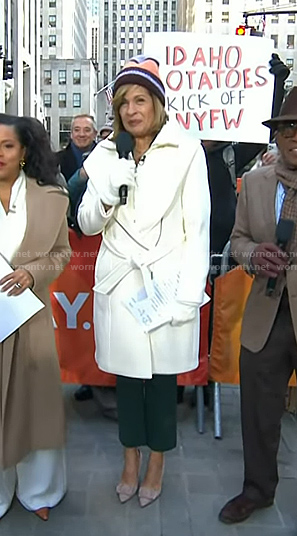 Hoda's beige buckle pumps on Today
