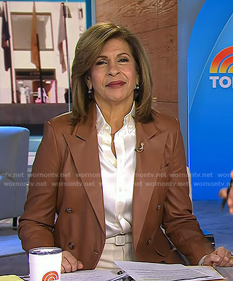 Hoda's brown leater blazer on Today