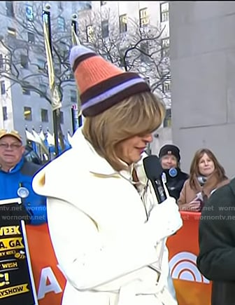 Hoda's striped knit beanie on Today