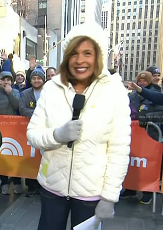 Hoda's white padded down jacket on Today