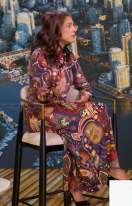 Jacqui Gifford's printed mesh dress on Live with Kelly and Mark