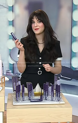 Jenna Rosenstein's black belted short sleeve jacket on Today