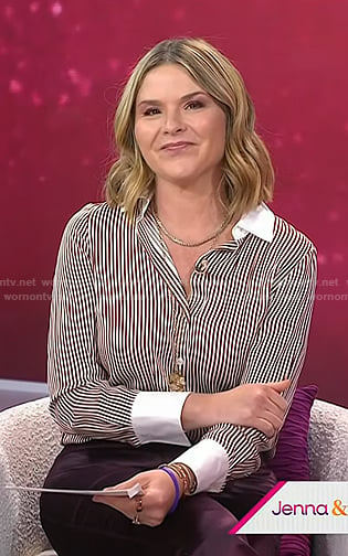Jenna's brown striped button down shirt on Today