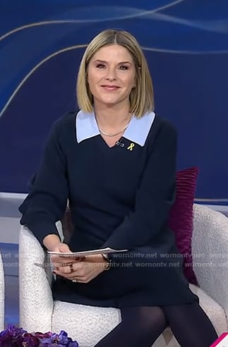 Jenna's navy collared sweater dress on Today