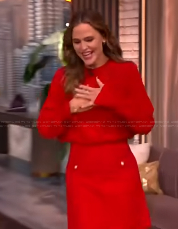 Jennifer Garner's red sweater and mini skirt on The View
