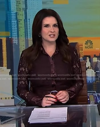 Jessica Layton's burgundy lace shirtdress on NBC News Daily