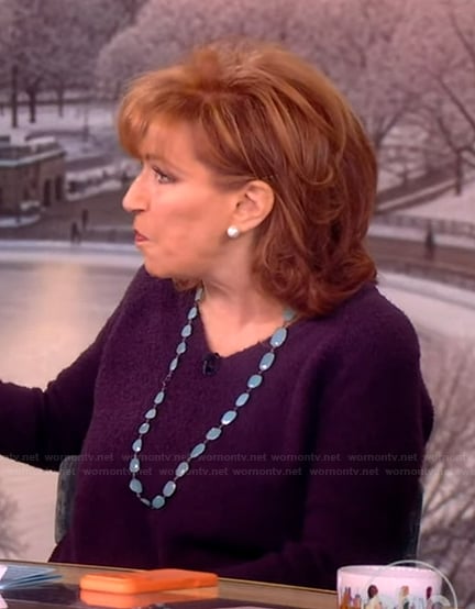 Joy's purple textured sweater on The View