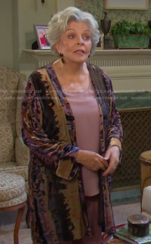 Julie's printed velvet jacket on Days of our Lives