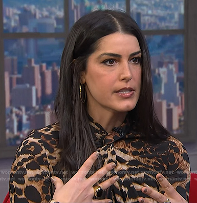 Katie's leopard print twist neck dress on NBC News Daily