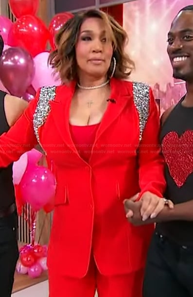 Kym Whitley's embellished red blazer on Sherri