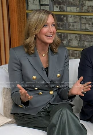 Lara's grey double breasted blazer on Good Morning America