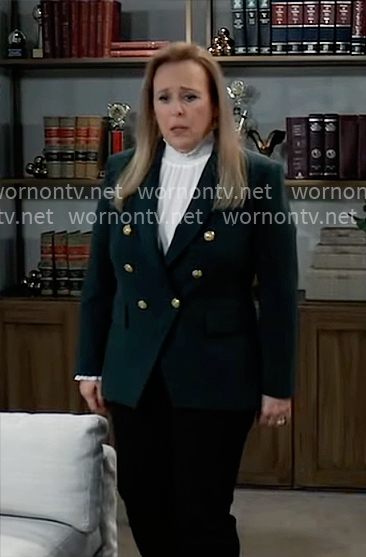 Laura's white blouse and green blazer on General Hospital