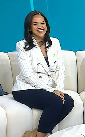 Laura's white pinstripe blazer on Today
