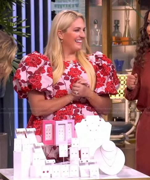 Lindsey Williams' pink floral puff sleeve dress on The View