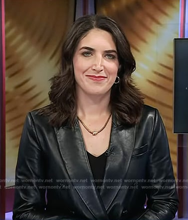 Liz's black leather blazer on Today