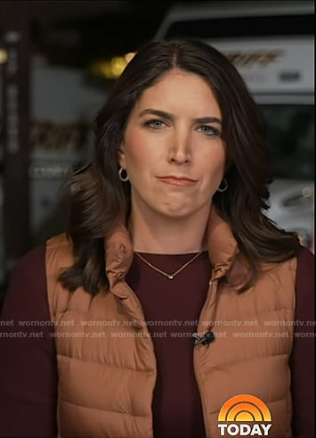 Liz's orange padded vest on Today