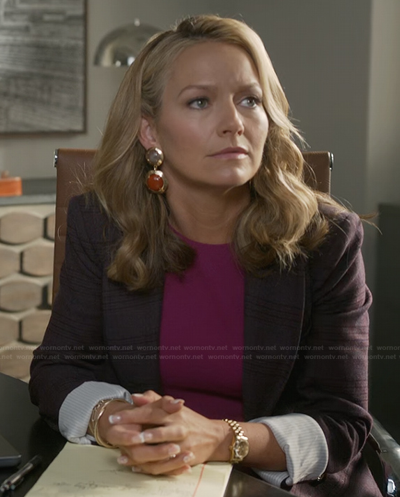 Lorna's purple plaid blazer on The Lincoln Lawyer