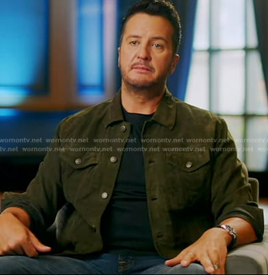 Luke's green suede trucker jacket on American Idol