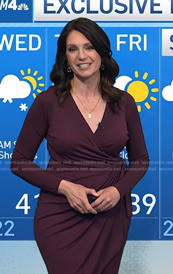 Maria's burgundy wrap dress on Today