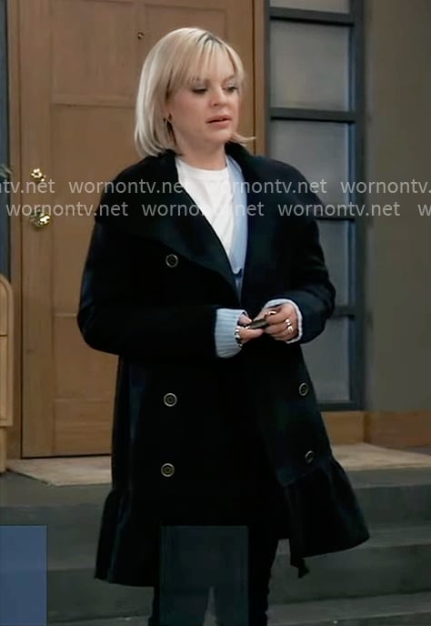 Maxie's dark plaid coat on General Hospital