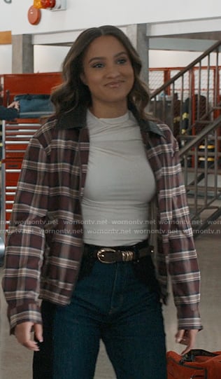 May's red plaid jacket and planeled jeans on 9-1-1
