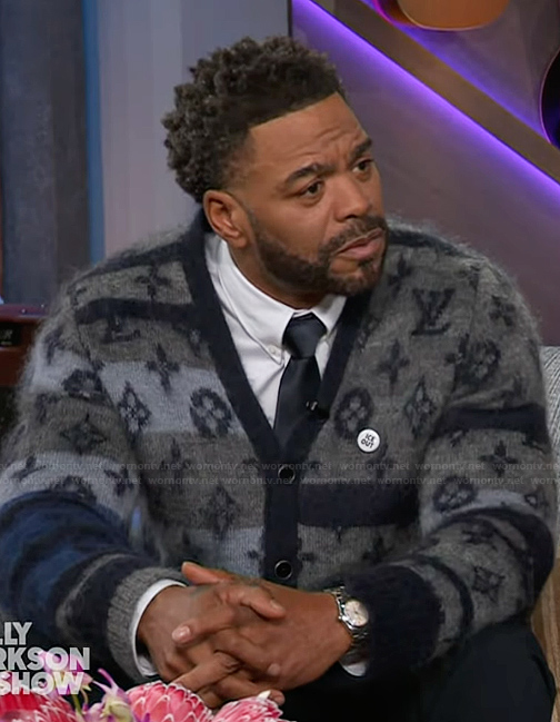Method Man's mohai monogram cardigan on The Kelly Clarkson Show