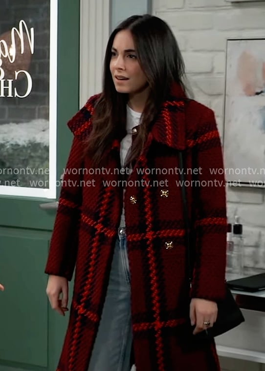 Molly's red plaid coat on General Hospital