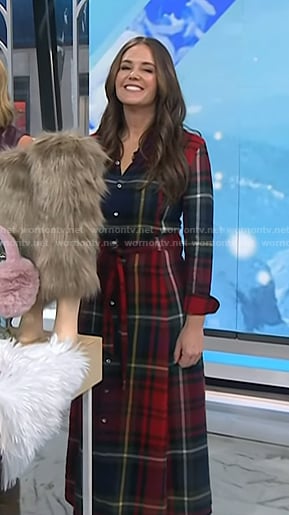 Monica Mangin's tartan check shirtdress on Today