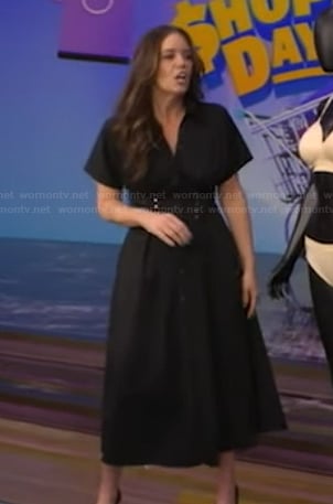 Monica's black corset shirtdress on Live with Kelly and Mark