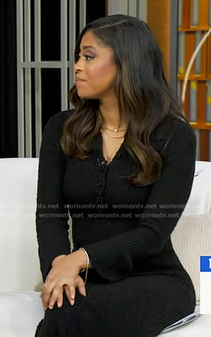 Morgan's black polo sweater dress on Good Morning America