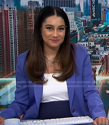 Morgan's blue blazer on NBC News Daily