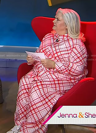 Paula Pell's red plaid shirt and pants on Today