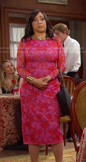 Paulina's pink floral print dress on Days of our Lives
