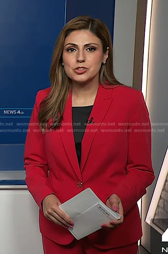 Rana Novini's red blazer on NBC News Daily