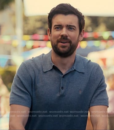 Rob's blue ribbed polo shirt on The Burbs