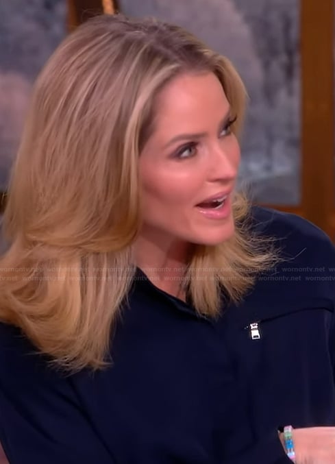 Sara's navy zip pocket top on The View