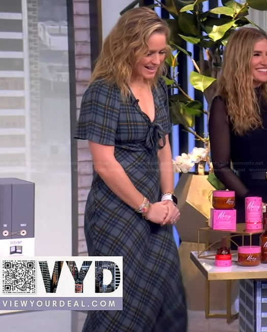 Sara's plaid tie front dress on The View